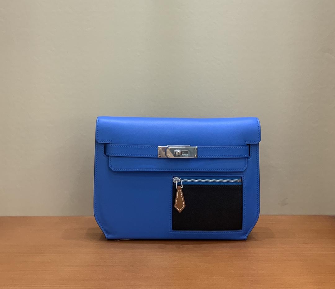 Hermes Kelly Depeches Colormatic Swift Blue Hydra Noir